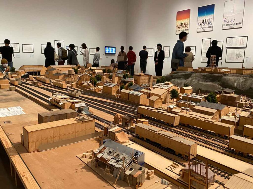 庵野秀明展で展示されていた第3村ミニチュアセット
